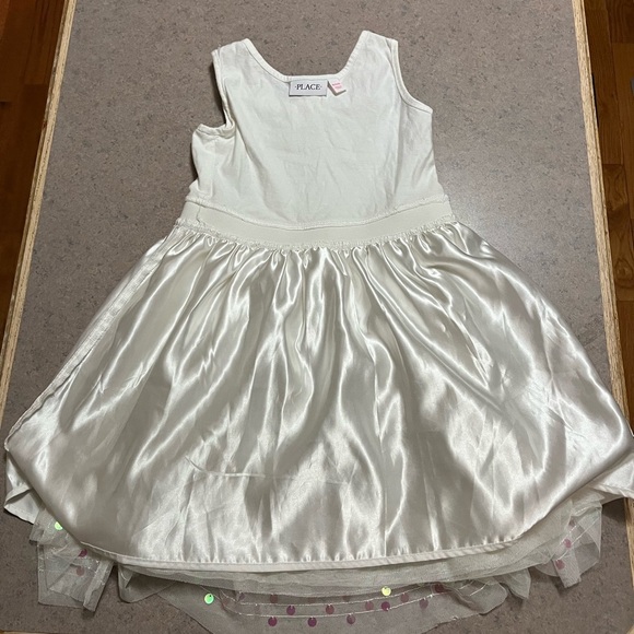 THE CHILDREN'S PLACE Girls M 7/8 white Sequin Dress - Picture 5 of 6
